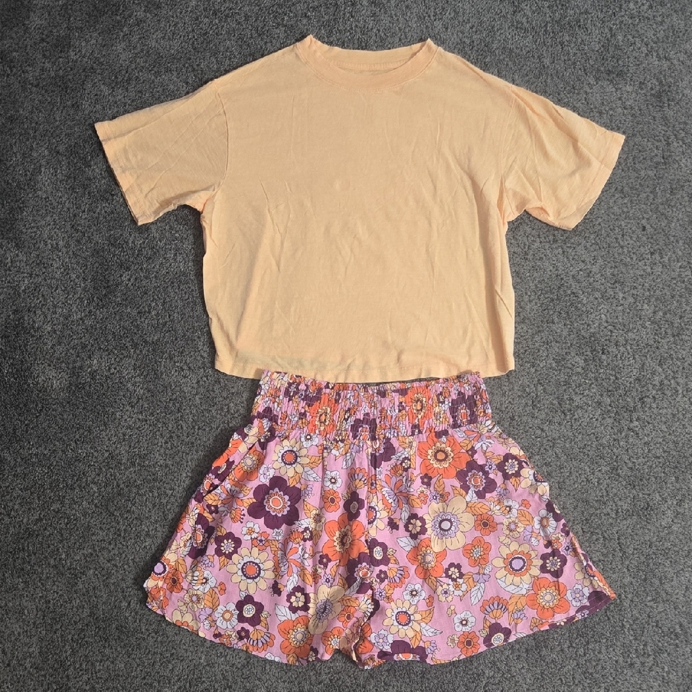 Wild Fable High Waist Floral Shorts - Pink and Purple